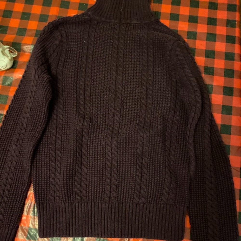 Jeanne Pierre 100% cotton turtle neck sweater. Burgundy  size medium
